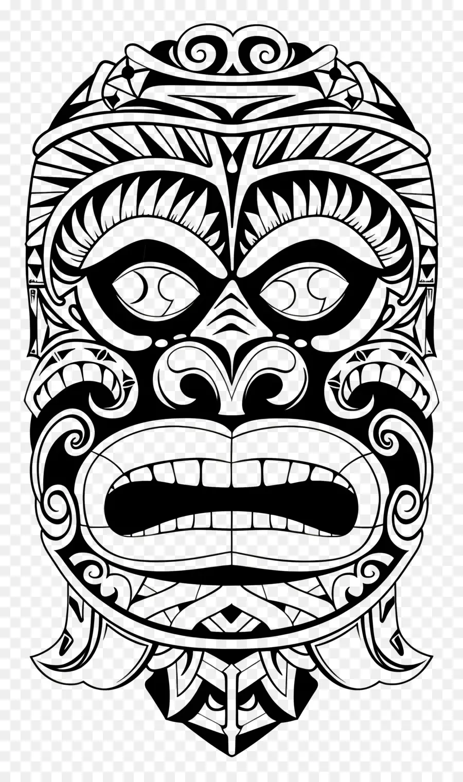 Tatouage Maori，Masque Tiki PNG