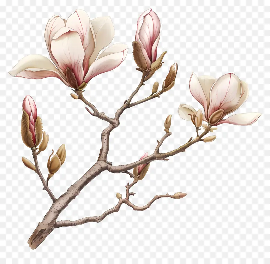 Magnolia Fleurs，Arbre Fleuri PNG
