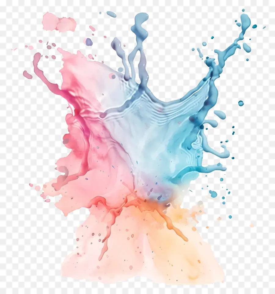 Splash Aquarelle Pastel，L'art Abstrait PNG