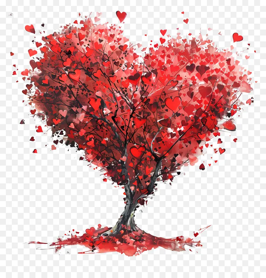 L'amour De La Conception，En Forme De Coeur De L'arbre PNG