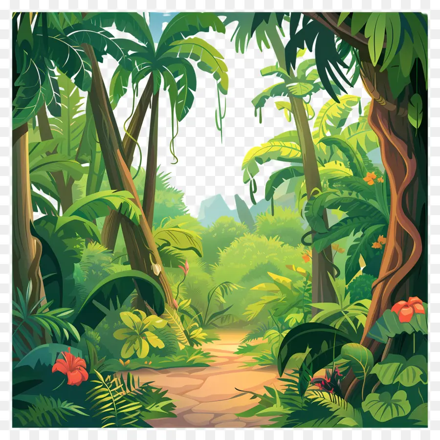 Fond De La Jungle，Paysage De Jungle PNG