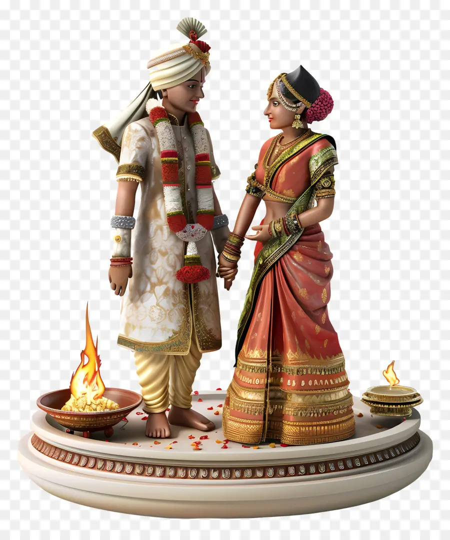 Mariage Hindou，Vêtements Indiens Traditionnels PNG
