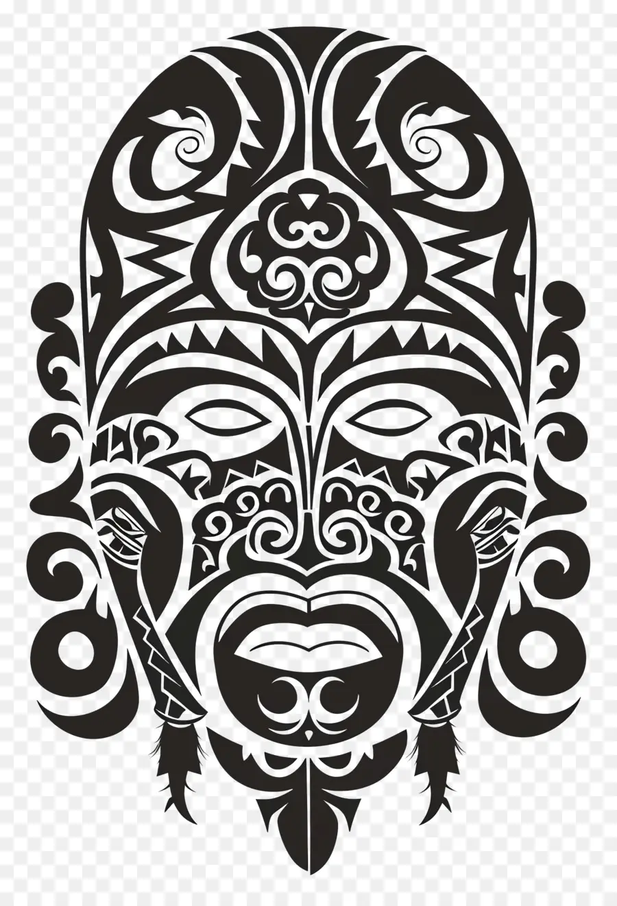 Tatouage Maori，Masque Tribal PNG