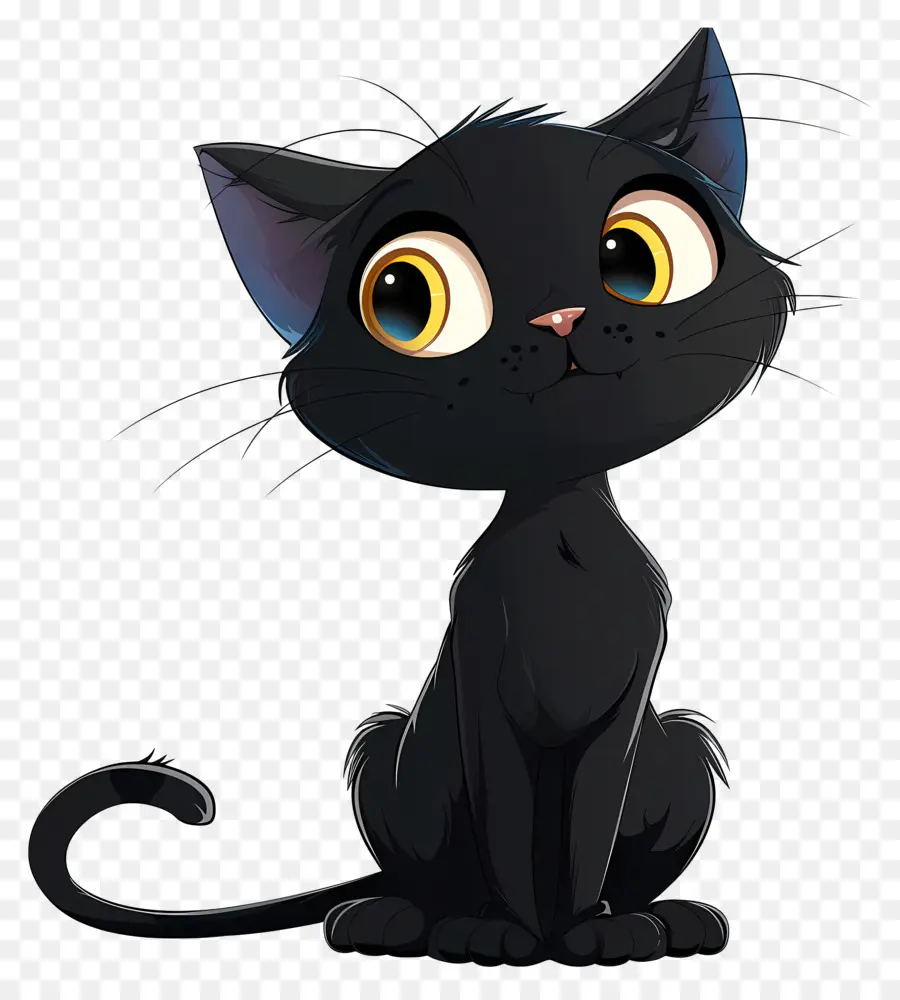 Chat Noir，Les Yeux Jaunes PNG