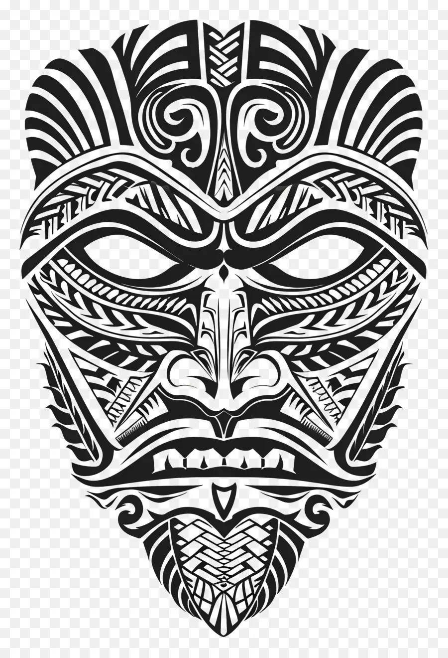 Tatouage Polynésien，Masque Tribal PNG