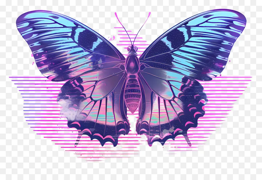 Papillon De Vapor，Vaporwave PNG