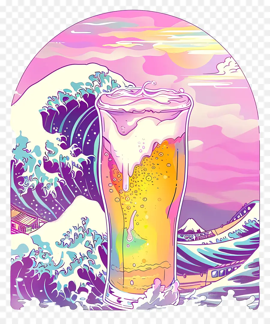 Bière Vaporwave，Vaporwave PNG