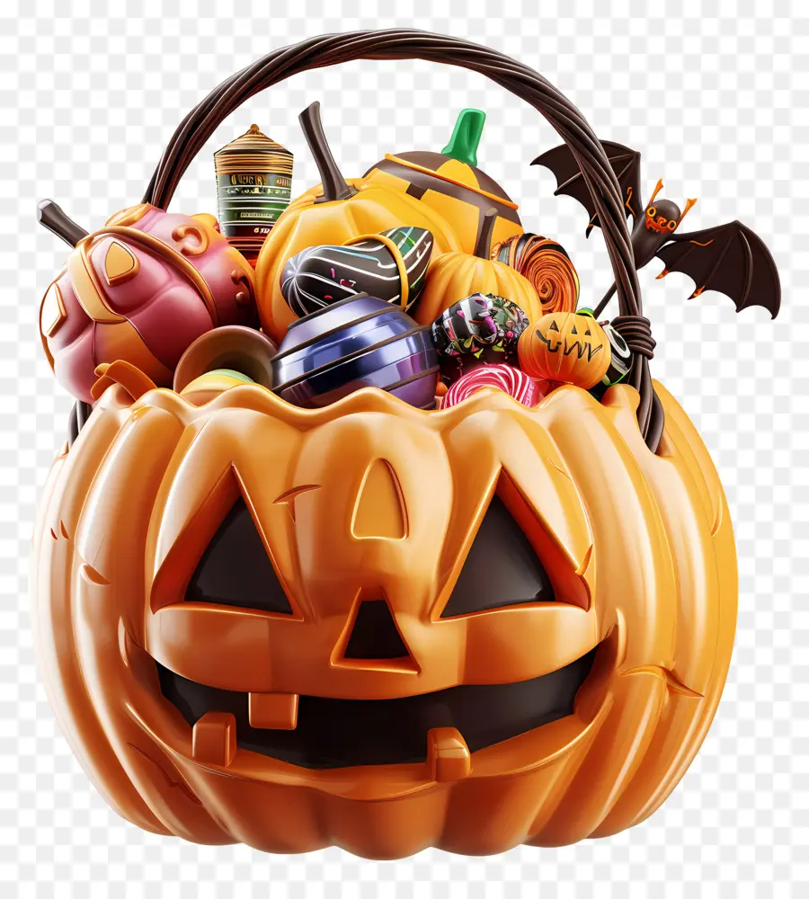 Panier D'halloween，Panier De Bonbons PNG