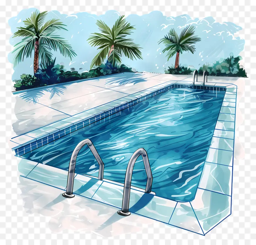 Piscine，Le Bleu De L'eau PNG