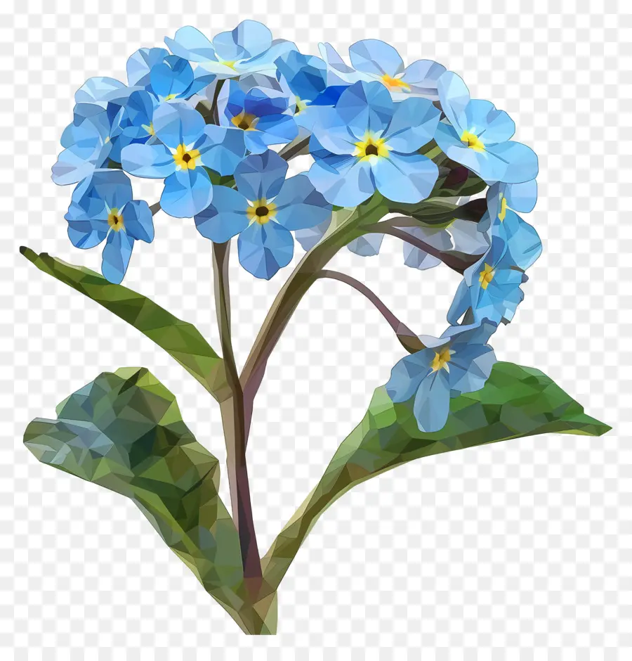 Art Numérique，Fleurs Bleues PNG