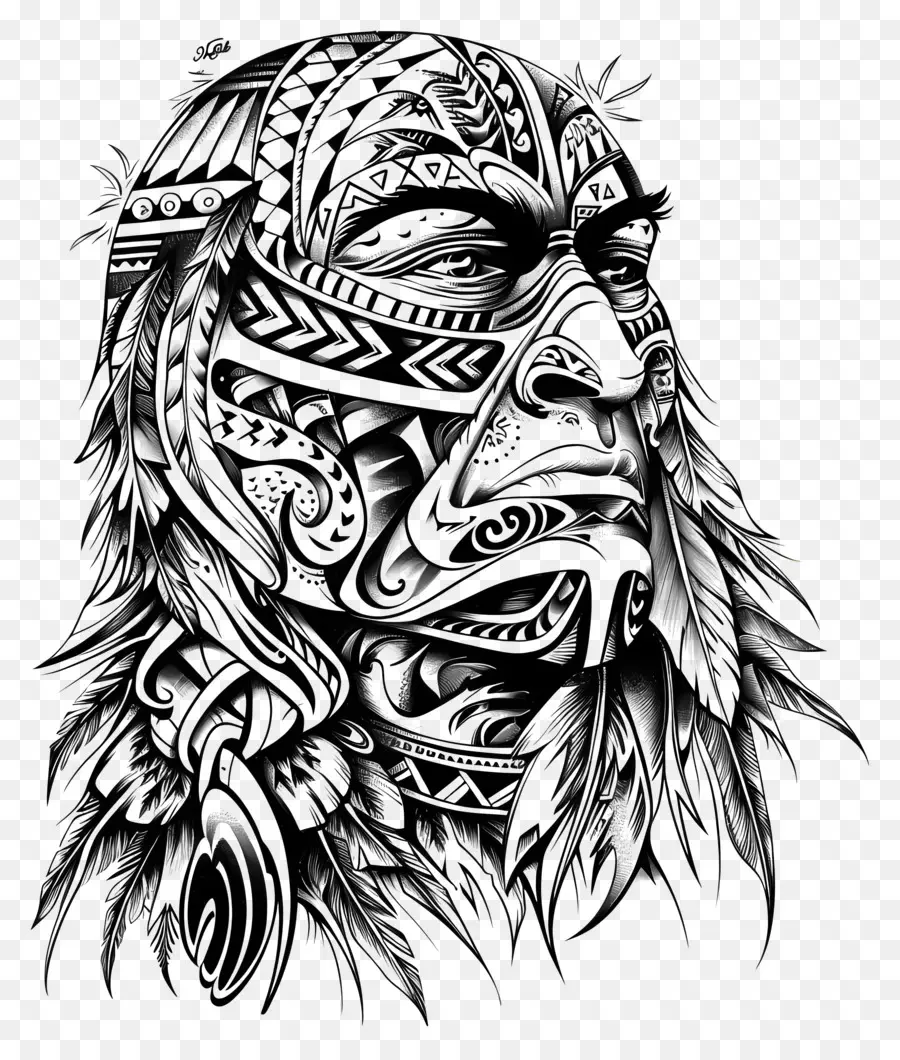 Tatouage Polynésien，Barbe PNG