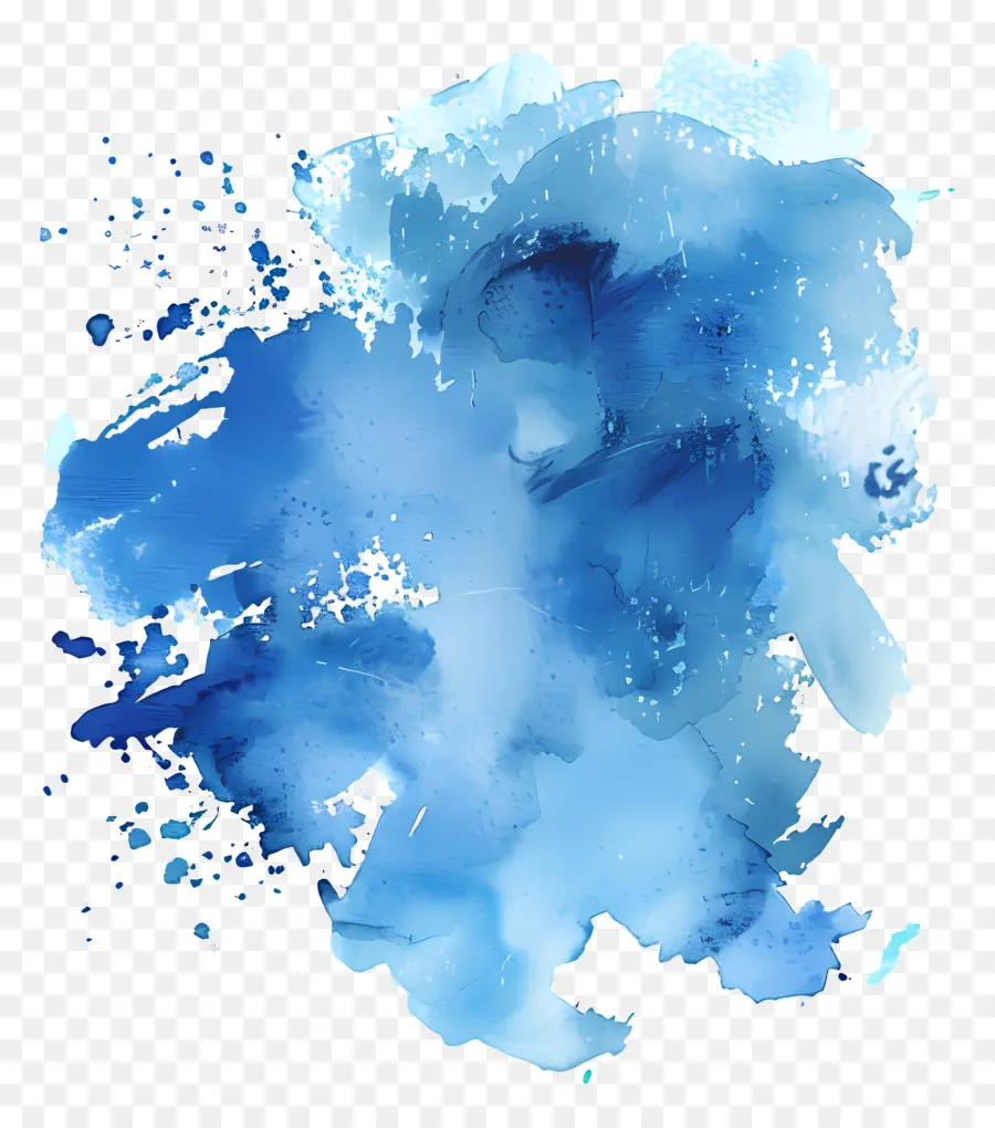 Bleu Aquarelle Splash，Aquarelle PNG