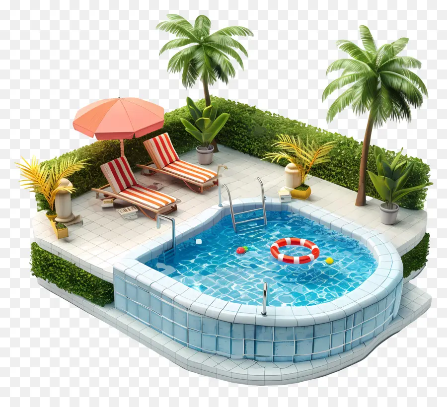 Piscine，Chaises Longues PNG