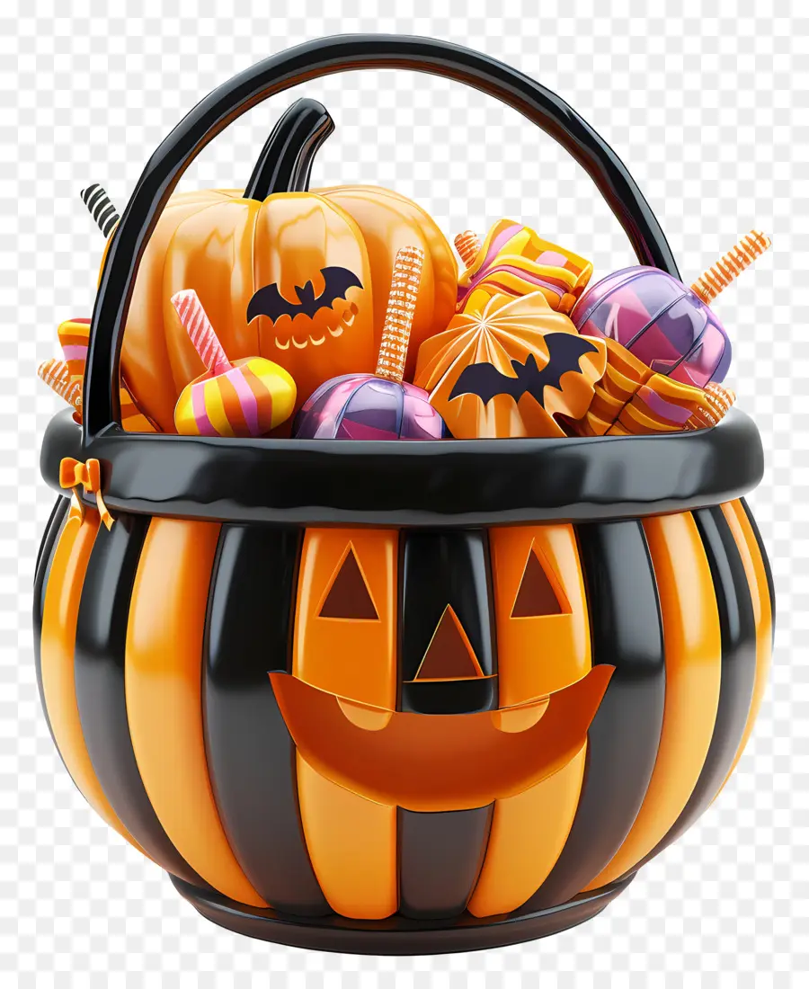 Panier D'halloween，Seau à Bonbons D'halloween PNG