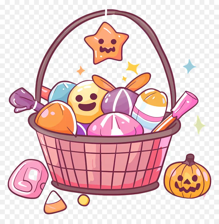 Panier D'halloween，Panier De Bonbons PNG