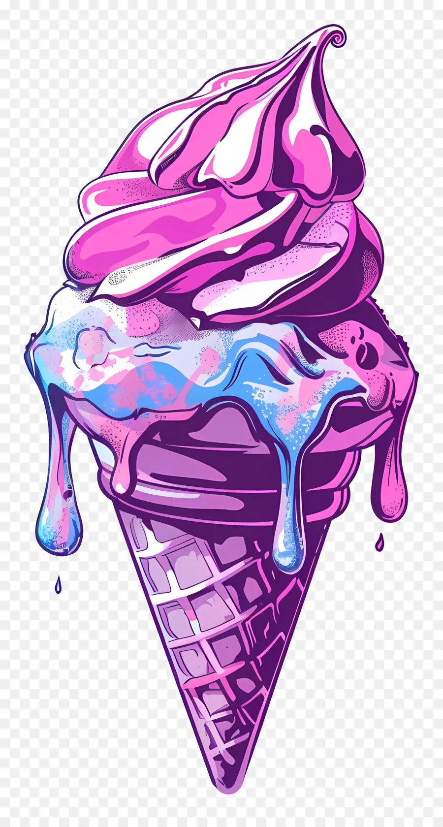 Crème De Glace à L'onde Vapor，Vaporwave PNG