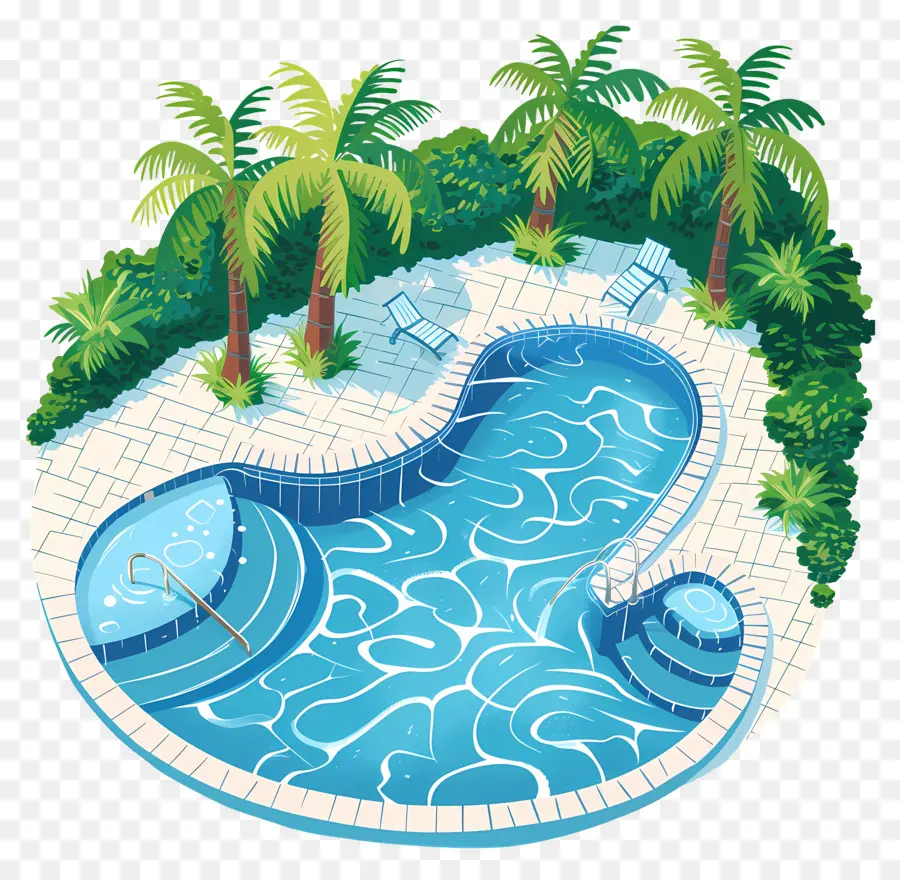 Piscine，Les Palmiers PNG