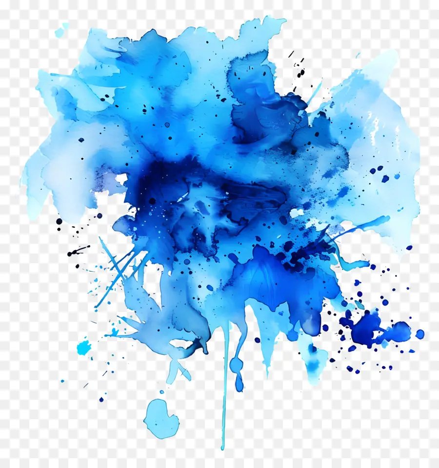 Bleu Aquarelle Splash，Aquarelle PNG