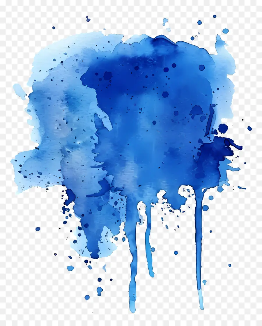 Bleu Aquarelle Splash，Peinture à L'aquarelle PNG