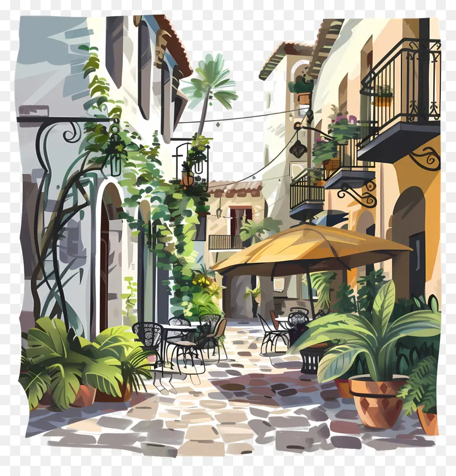 Rue De La Ville，Café En Plein Air PNG