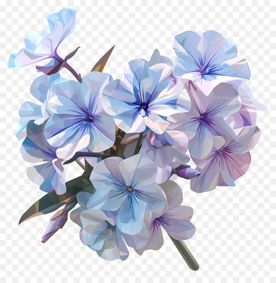 Art Des Fleurs Numériques，Fleurs Bleues PNG
