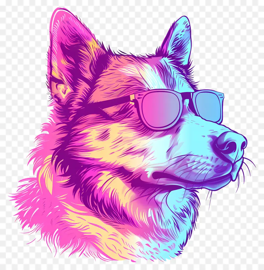 Vaporwave Chien，Vaporwave PNG