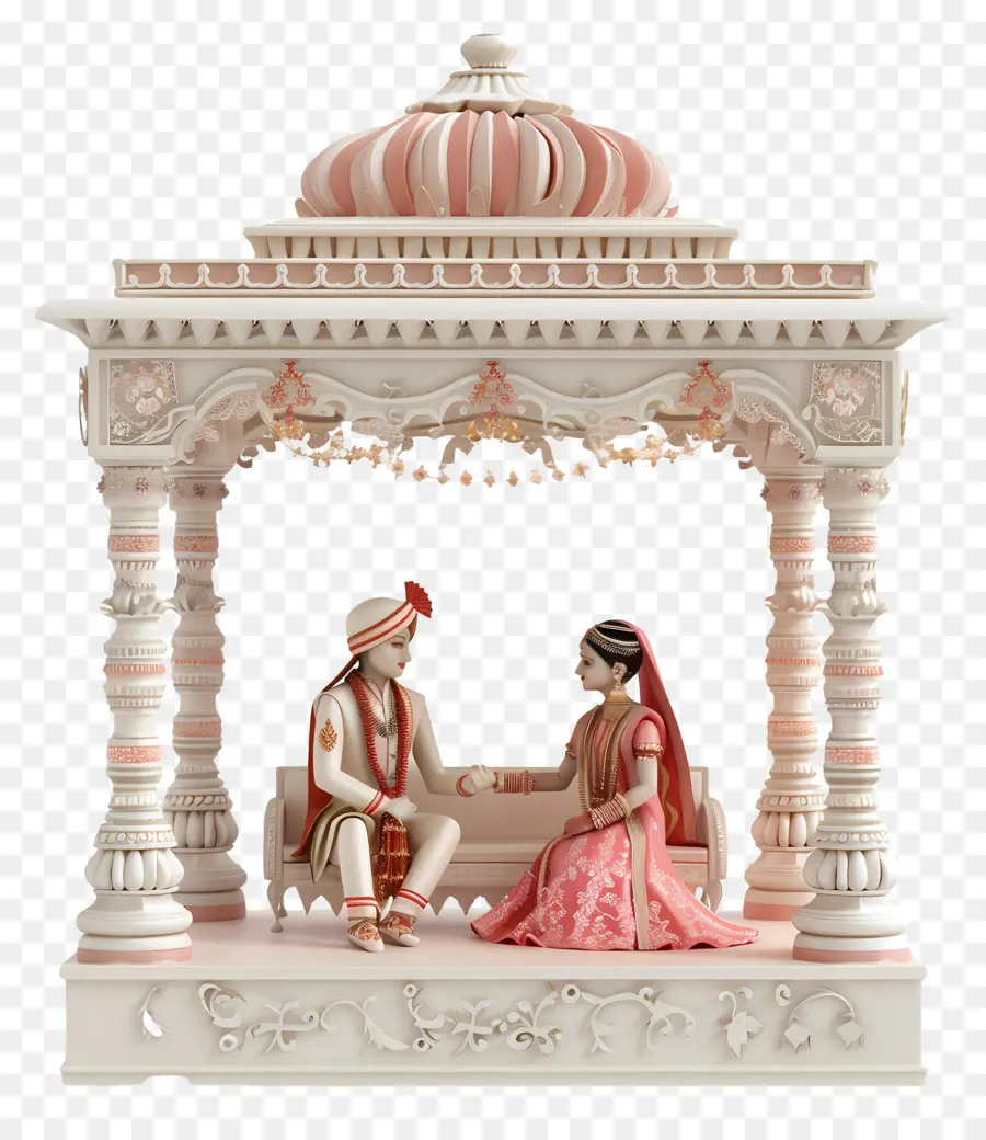 Mariage Indien，Mariée Et Le Marié PNG