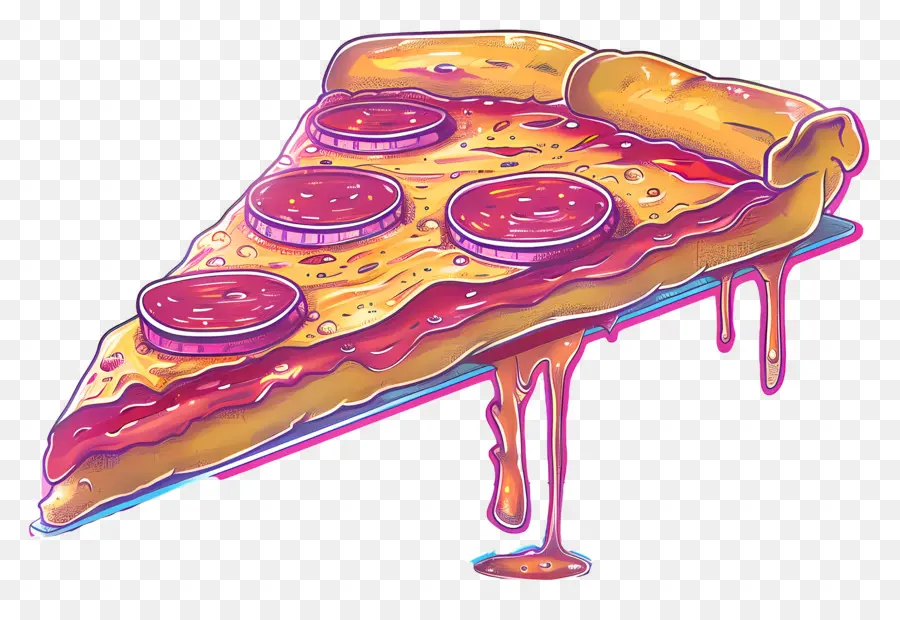 Pizza à Ondes De Vapor，Vaporwave PNG