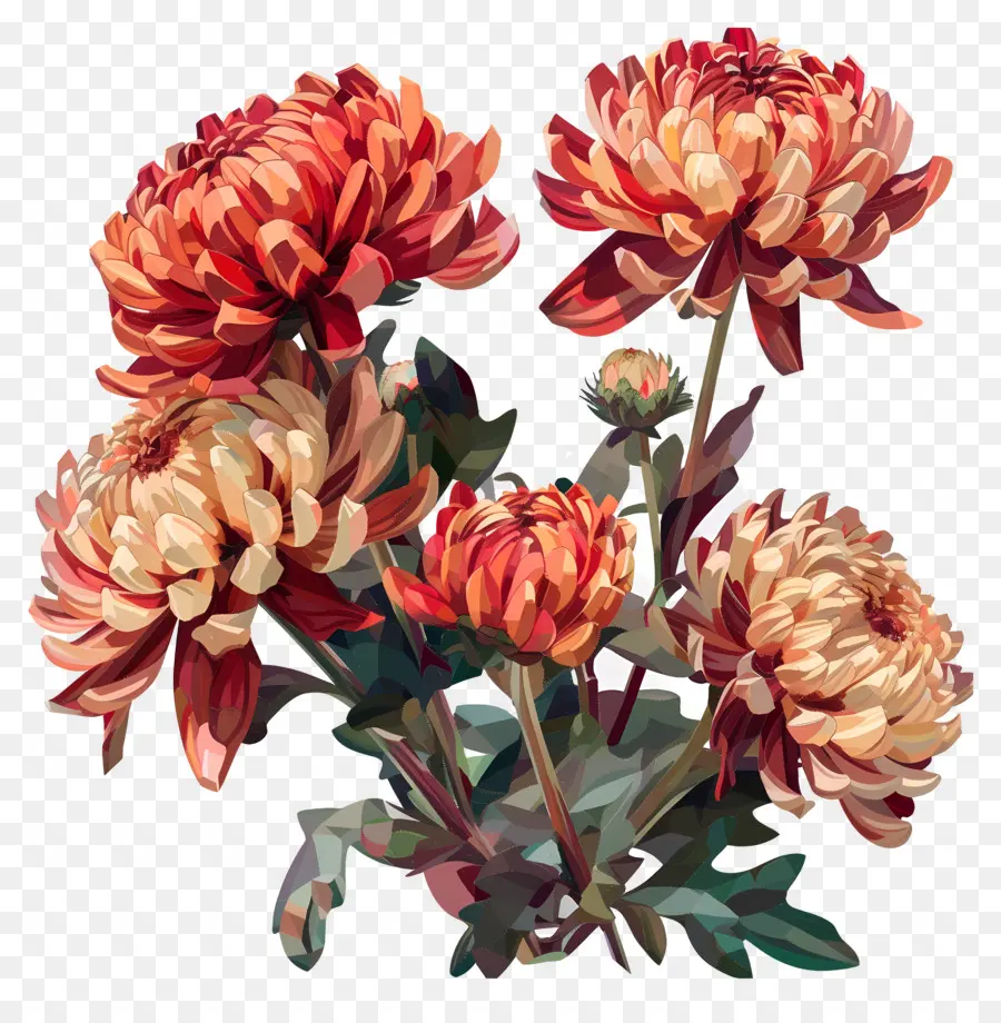Numérique Fleur，Bouquet De Dahlia PNG