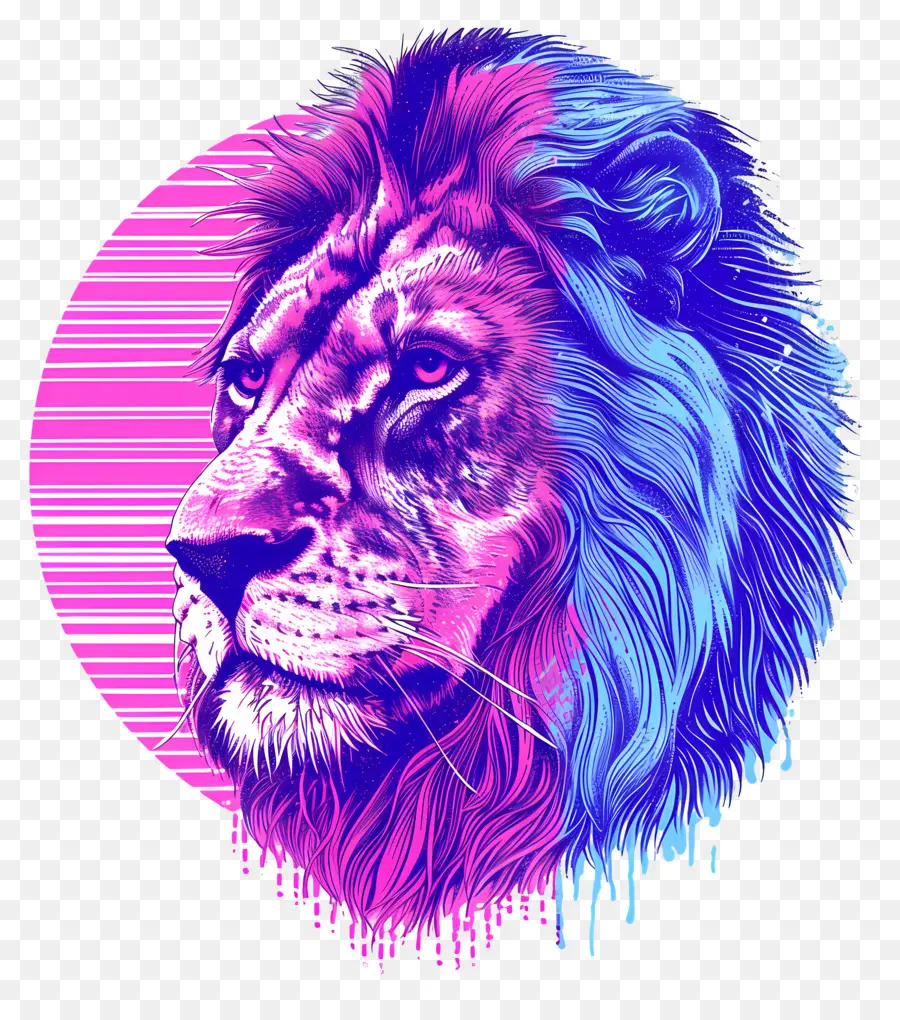 Lion De Vapor，Vaporwave PNG