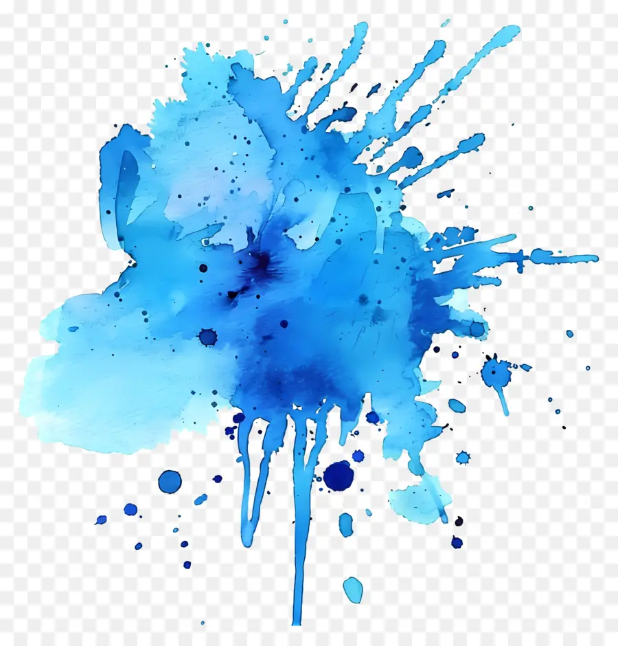Bleu Aquarelle Splash，Aquarelle PNG