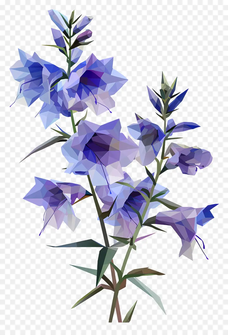 Art Des Fleurs Numériques，Fleurs De Cloche Bleue PNG