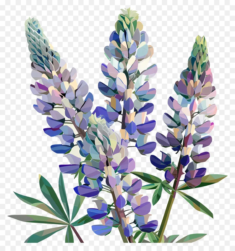 Art Floral Numérique，Fleurs Violettes PNG