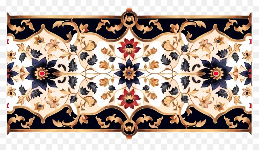 Border Floral Modèle Islamique，Art Traditionnel D'asie De L'est PNG