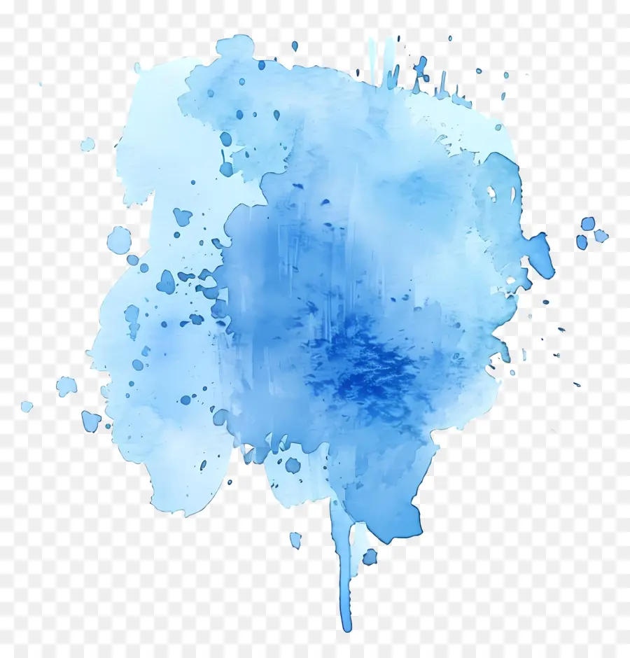 Bleu Aquarelle Splash，La Peinture Bleue PNG