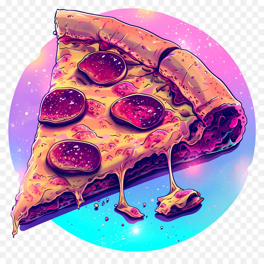 Pizza à Ondes De Vapor，Vaporwave PNG