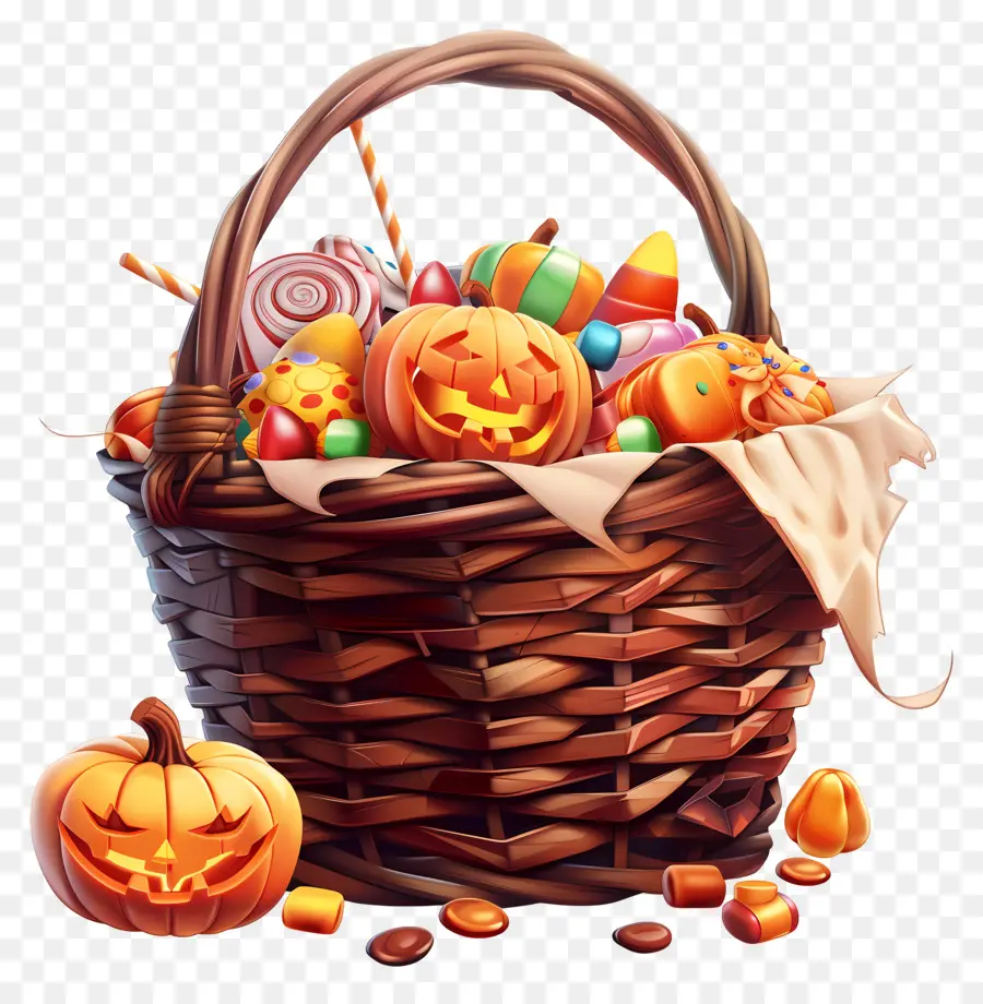 Panier D'halloween，Panier De Citrouille PNG