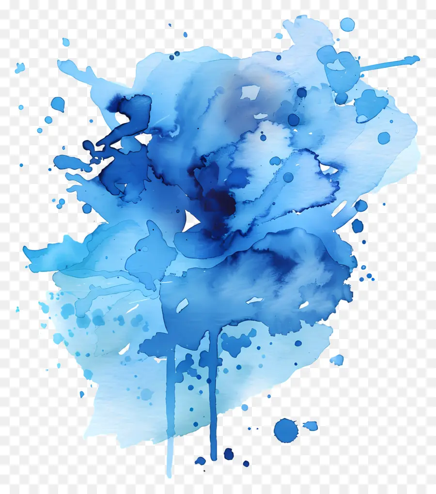 éclaboussure Aquarelle Bleue，Éclaboussure De Peinture Bleue PNG