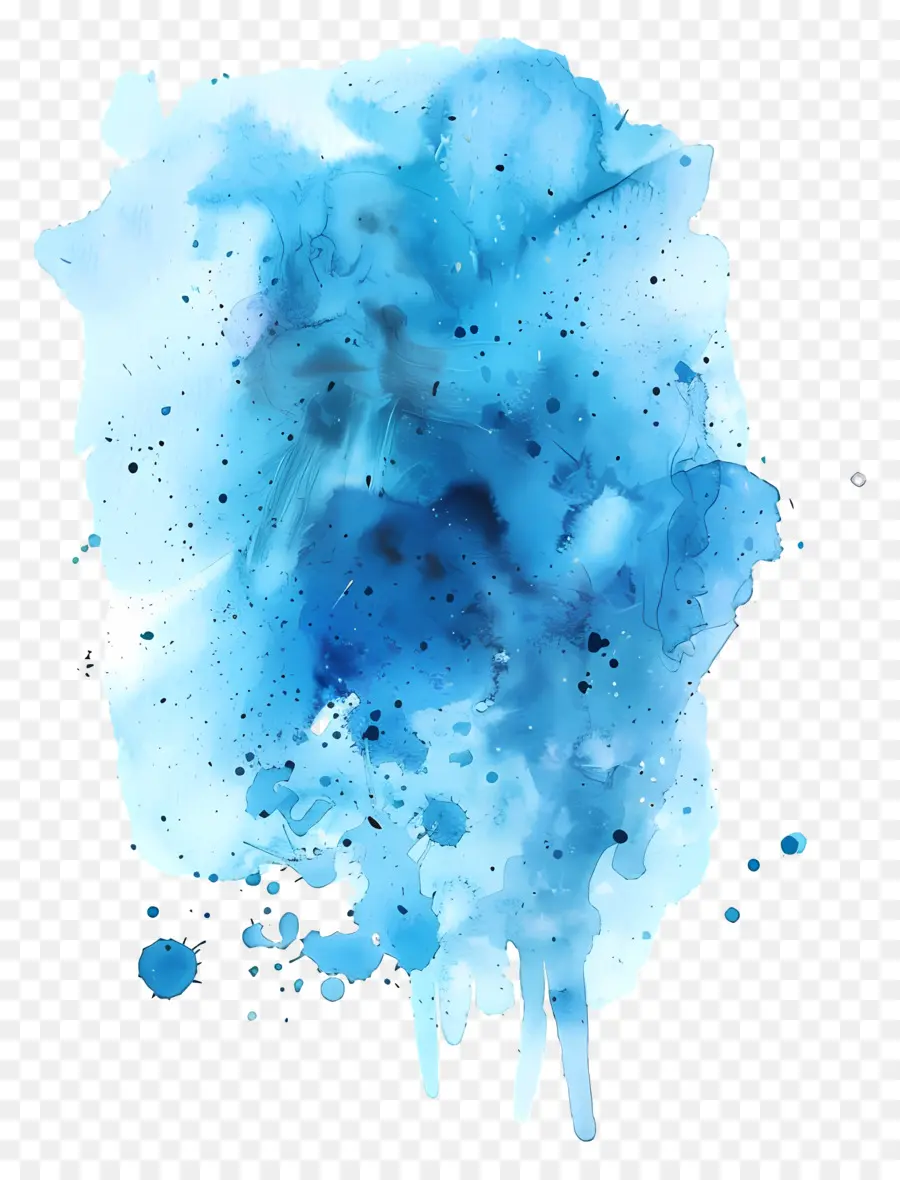 Bleu Aquarelle Splash，Peinture à L'aquarelle PNG