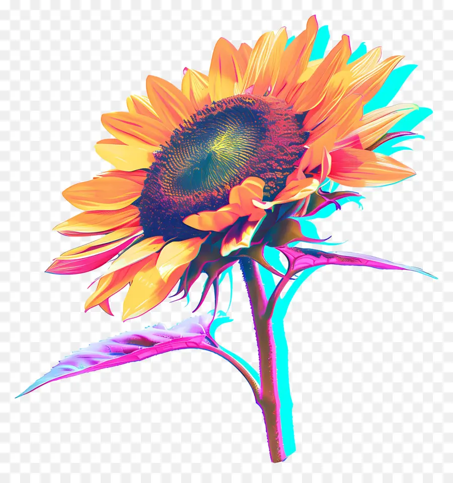 Tournesol De Vapor，Vaporwave PNG