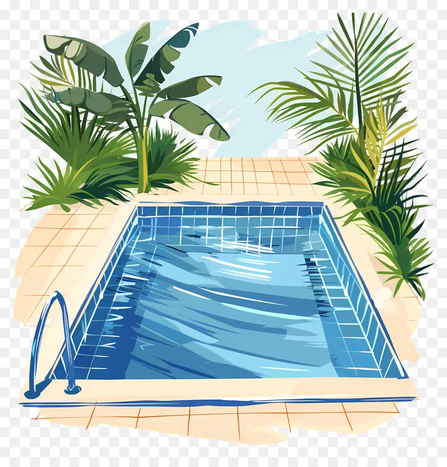 Piscine，Maison Moderne PNG