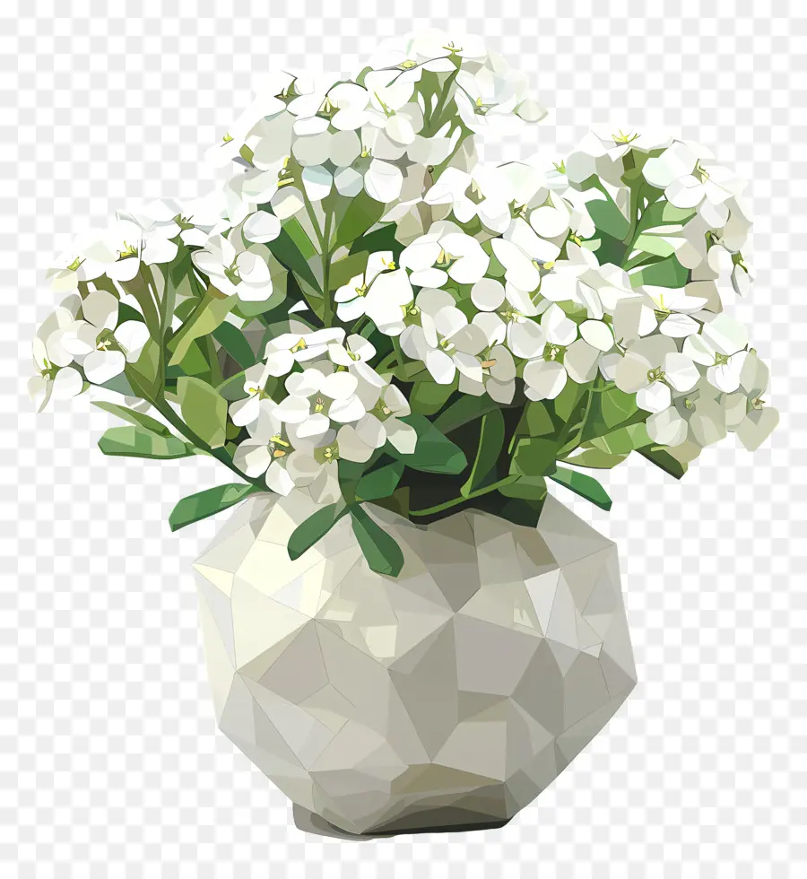 Art Des Fleurs Numériques，Vase Blanc PNG