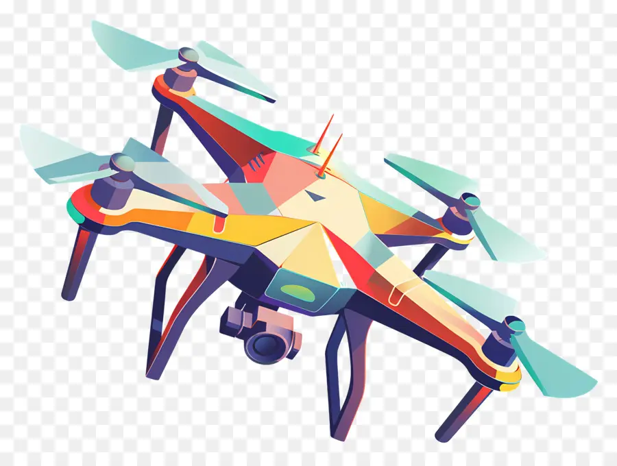 Drone Volant，Drone Coloré PNG