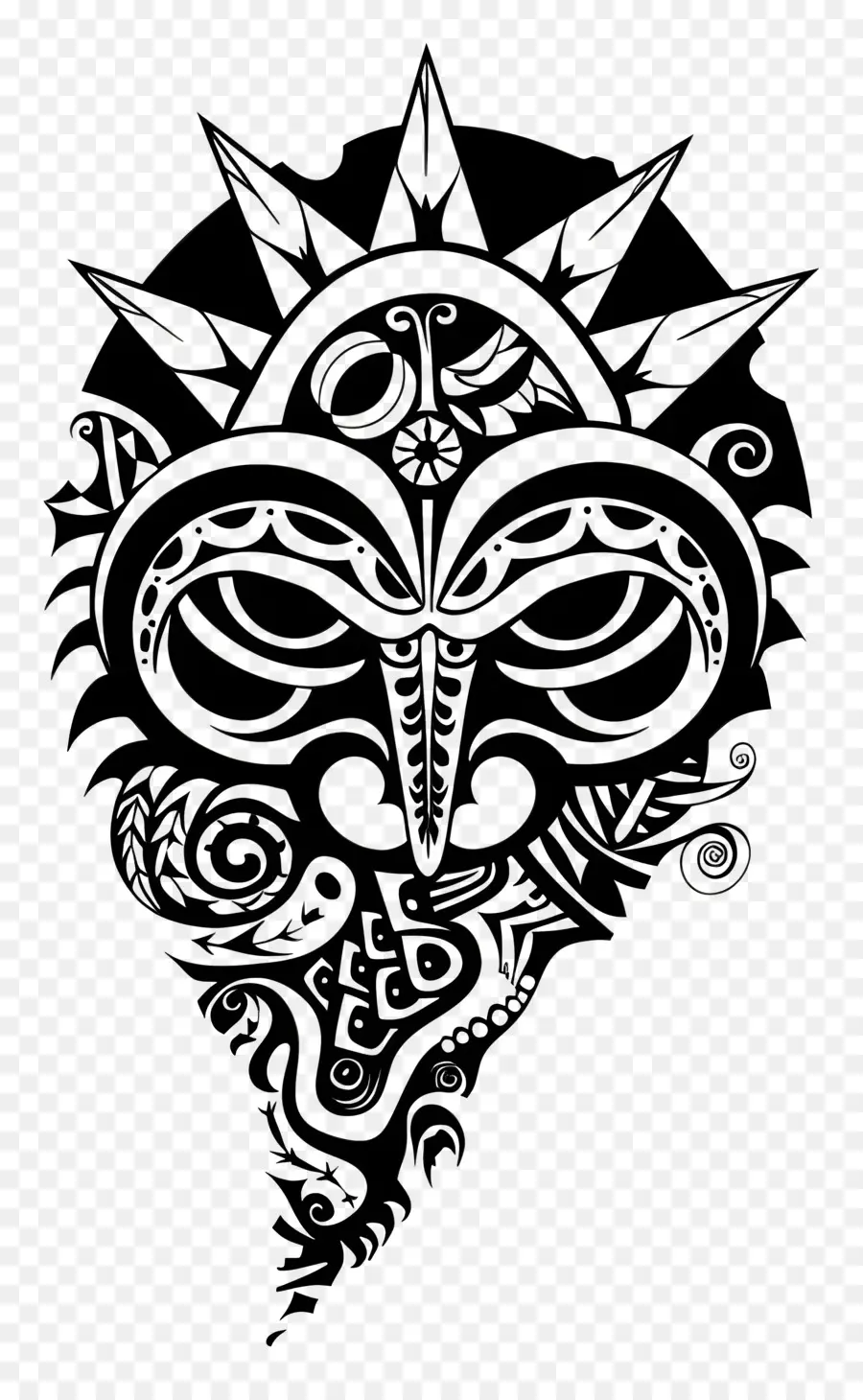 Tatouage Maori，Traits Du Visage PNG