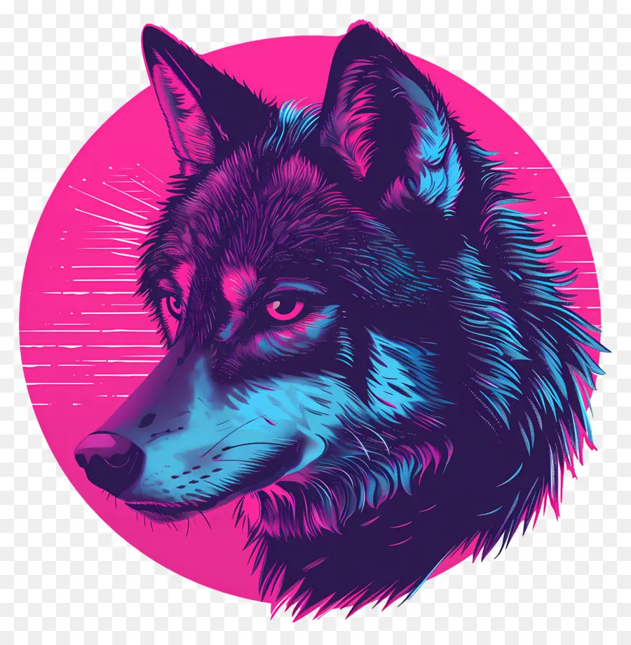 Vaporwave Loup，Vaporwave PNG