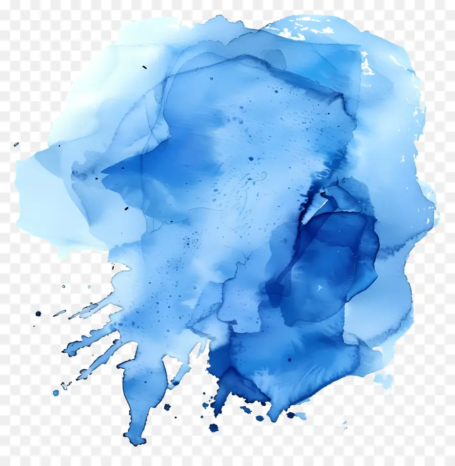 Bleu Aquarelle Splash，Aquarelle PNG