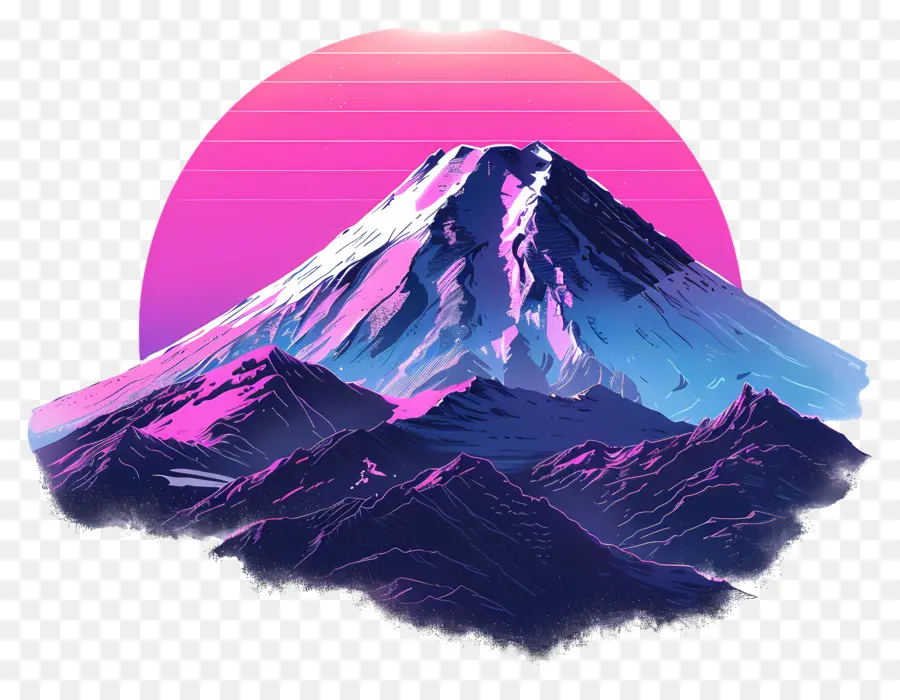 Vaporwave Mountain，Vaporwave PNG