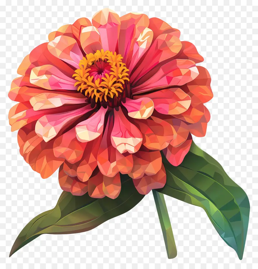 Art Des Fleurs Numériques，Fleur De Zinnia PNG