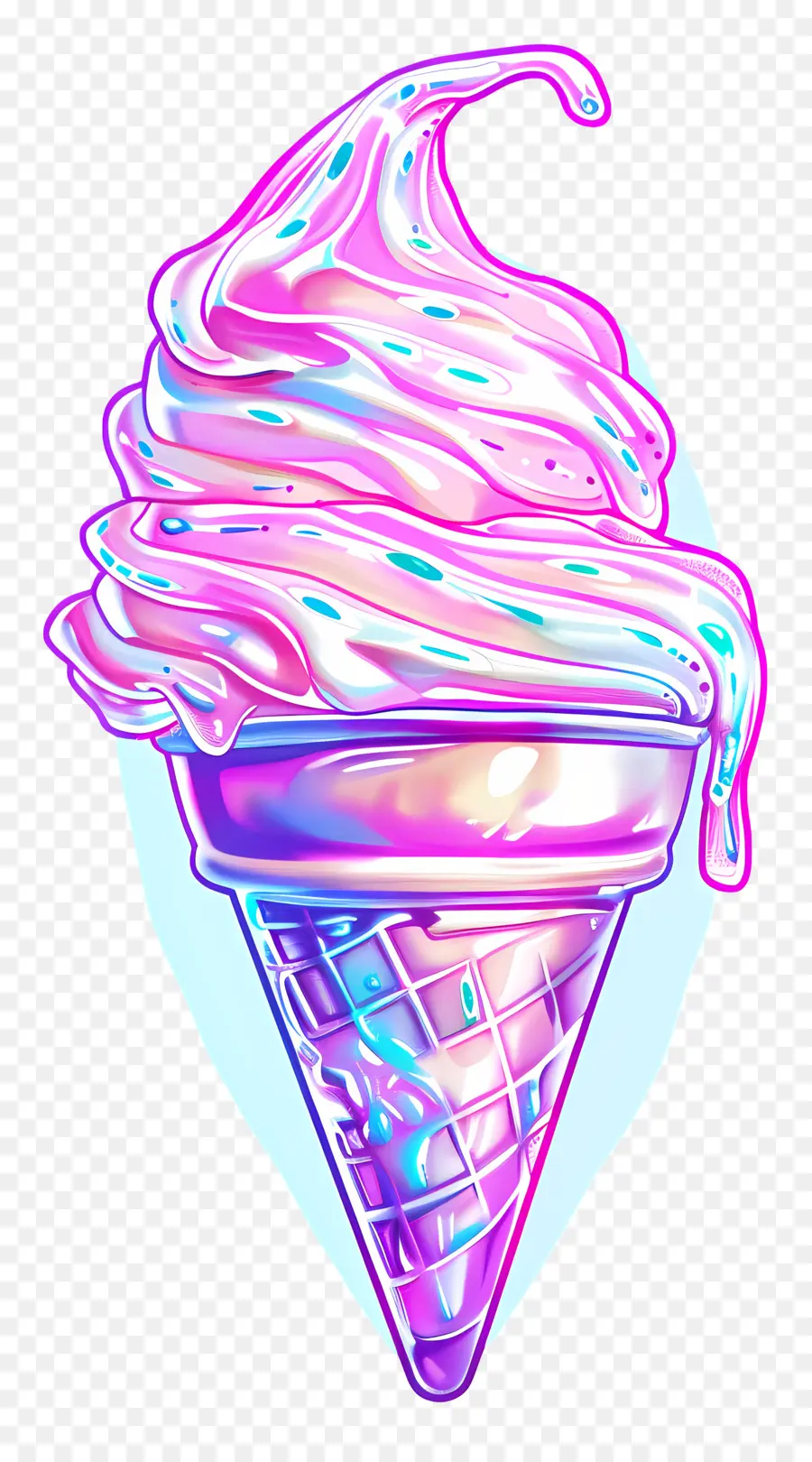 Crème De Glace à L'onde Vapor，Vaporwave PNG