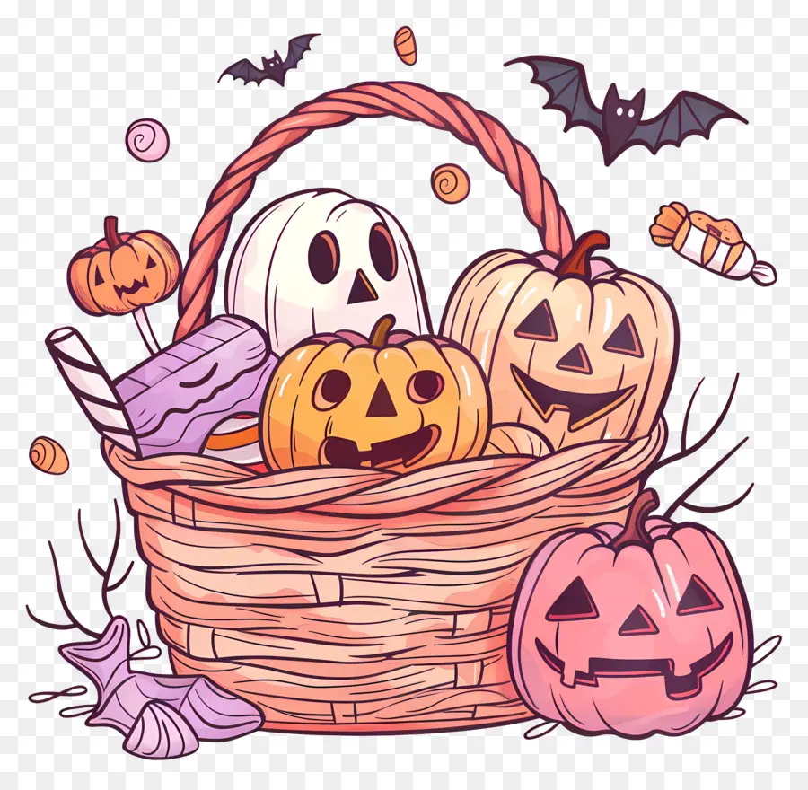 Panier D'halloween，Panier Des Bonbons PNG